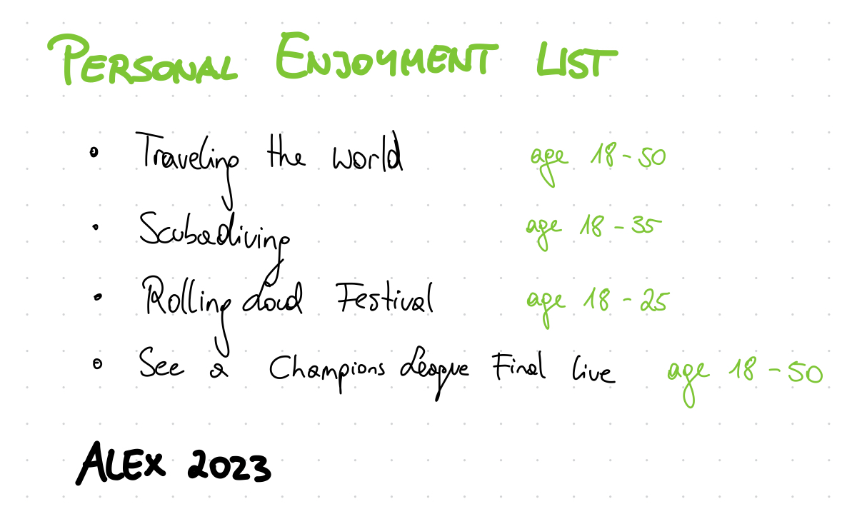 my personal enjoyment list